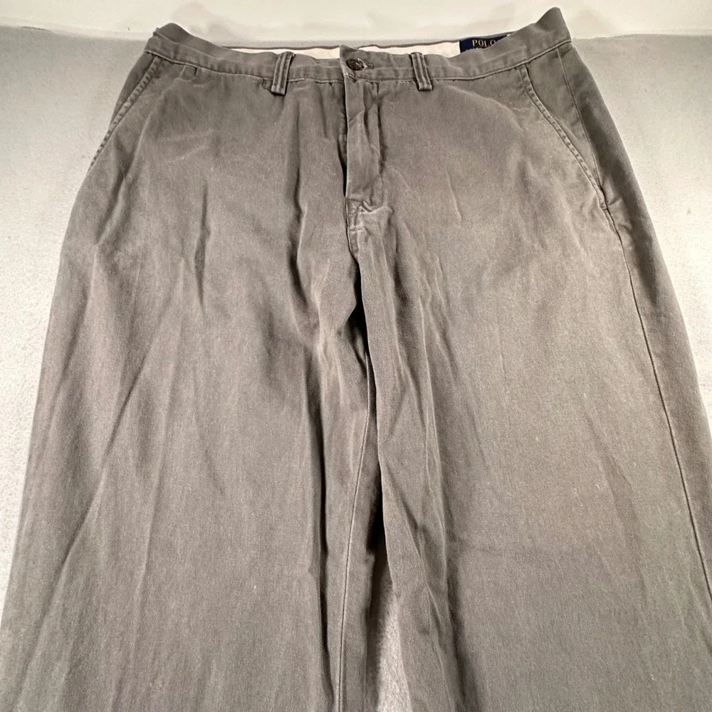 Polo Ralph Lauren Mens Classic Cotton Twill Chino Pants Gray 34/34 Straight Leg